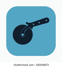 vector illustration of modern icon pizza cutter