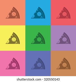 vector illustration of modern icon pizza