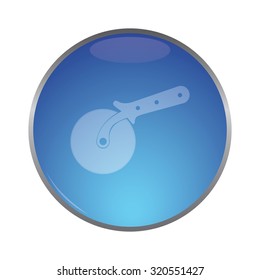 vector illustration of modern icon pizza cutter