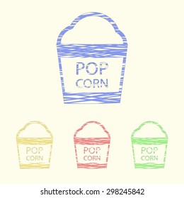 vector illustration of modern icon pop corn