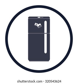 vector illustration of modern icon refrigerator