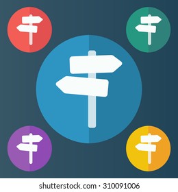 vector illustration of modern icon road sign