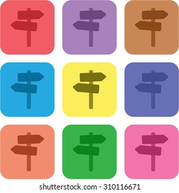 vector illustration of modern icon road sign