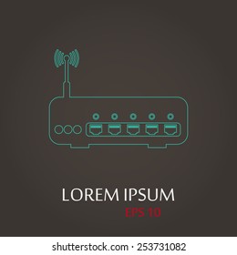 vector illustration of modern icon router