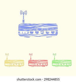 vector illustration of modern icon router
