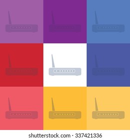 vector illustration of modern icon router