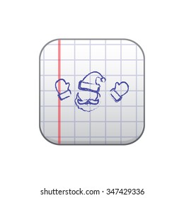 vector illustration of modern icon Santa Claus