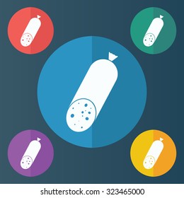 vector illustration of modern icon sausage