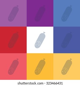 vector illustration of modern icon sausage