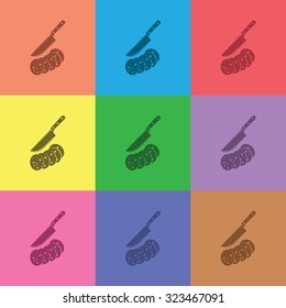 vector illustration of modern icon sausage