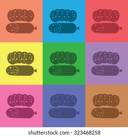 vector illustration of modern icon sausage