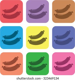 vector illustration of modern icon sausage