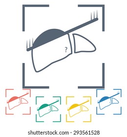 vector illustration of modern icon scanning liver