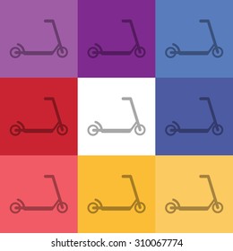 vector illustration of modern icon scooter