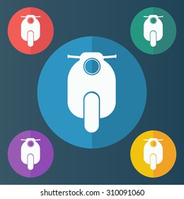 vector illustration of modern icon scooter
