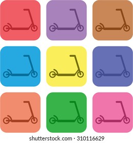 vector illustration of modern icon scooter