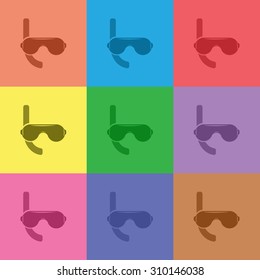 vector illustration of modern icon scuba mask