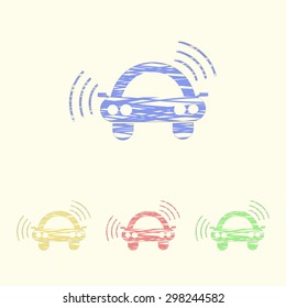 vector illustration of modern icon signaling car alarm