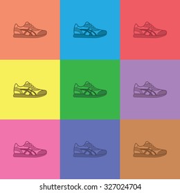 vector illustration of modern icon sneakers