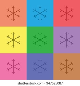 vector illustration of modern icon snowflake