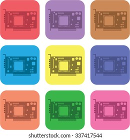 vector illustration of modern icon sound card