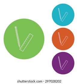 vector illustration of modern icon stationery items