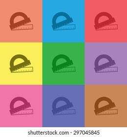 vector illustration of modern icon stationery items