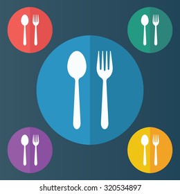 vector illustration of modern icon tableware