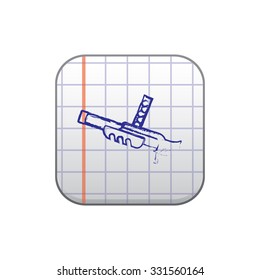 vector illustration of modern icon toy gun