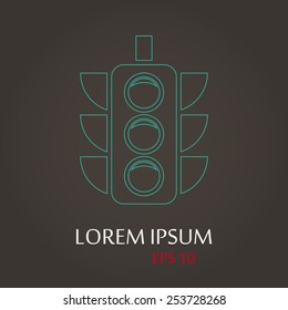 vector illustration of modern   icon traffic light