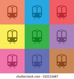 vector illustration of modern icon train