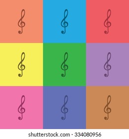 vector illustration of modern icon treble clef