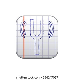 vector illustration of modern icon tuning fork