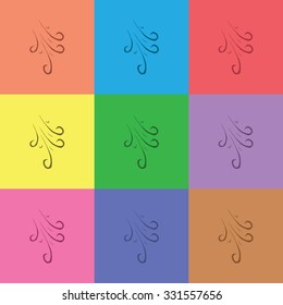 vector illustration of modern icon the wind