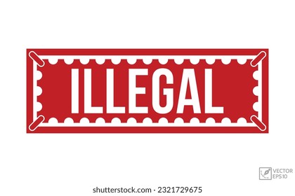 Vector illustration modern Illegal banner, Isolated web element.