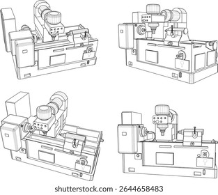vector illustration of modern industrial machine design large scale factory