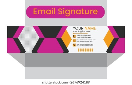 Ilustración vectorial de Infografía Moderna Email Plantilla de Firma