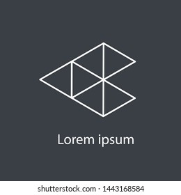 vector illustration modern inverted triangle icon and text