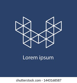 vector illustration modern inverted triangle icon and text