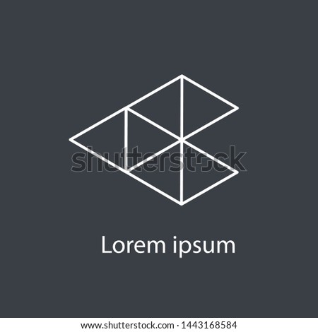 vector illustration modern inverted triangle icon and text