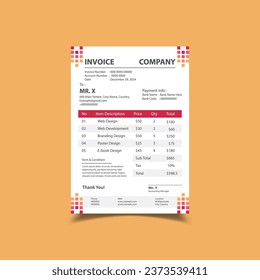 Vector Illustration of Modern Invoice