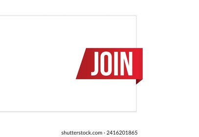 Ilustración vectorial moderna Banner Join, elemento web aislado.