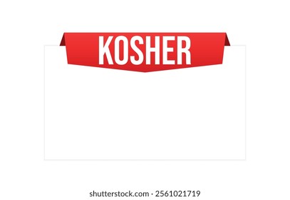 Vector illustration modern Kosher banner, Isolated web element.