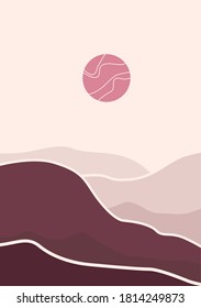 Vector illustration of modern landscape background with soft colors