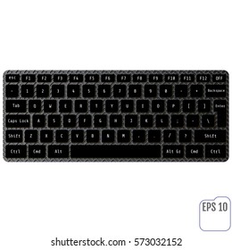 Vector illustration of modern laptop keyboard