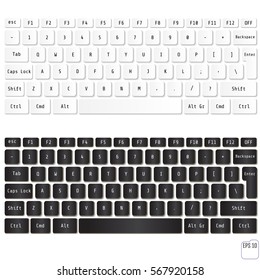 Vector illustration of modern laptop keyboards