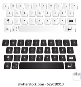 Vector illustration of modern laptop keyboards