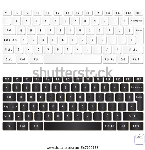 Vector Illustration Modern Laptop Keyboards Stock Vector (royalty Free 