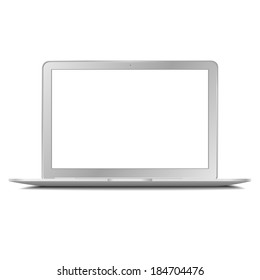 vector illustration of a modern laptop on white background