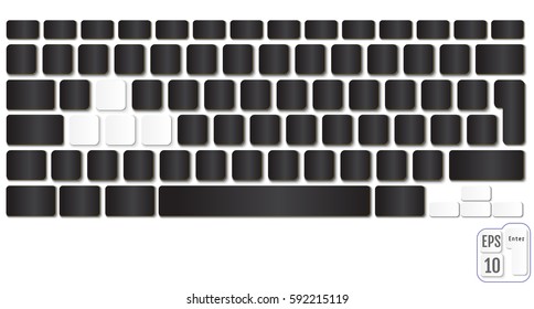 Vector illustration of modern laptop or PC keyboard